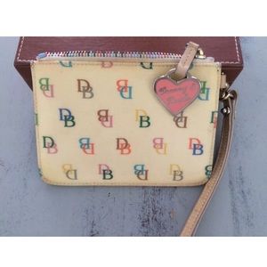 Vintage Dooney & Bourke Rainbow Signature Wristlet